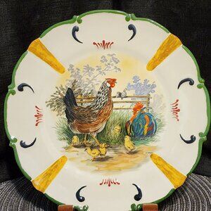 Decorative Farmhouse Plate with Rooster Design